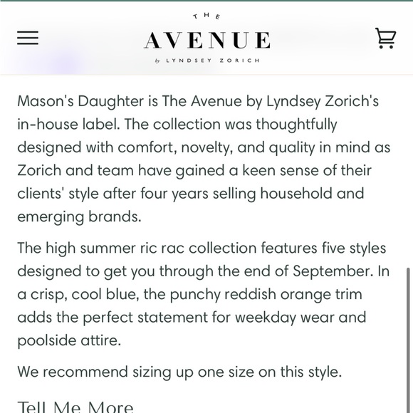 Off the Shoulder Dress, Sky Blue Linen with Red Ric Rac XS - Picture 7 of 8